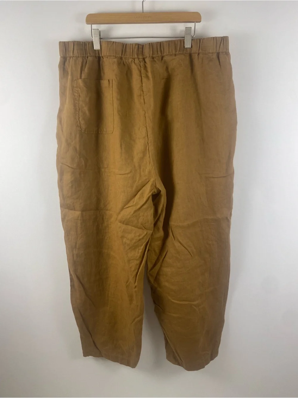 Quince 100% European Linen Mustard Pull On Elastic Waist Pants Size XL